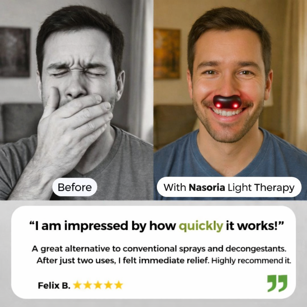 Lichttherapie | Nasenlichtgerät | Kabellos mit Autoabschaltung | Nasoria