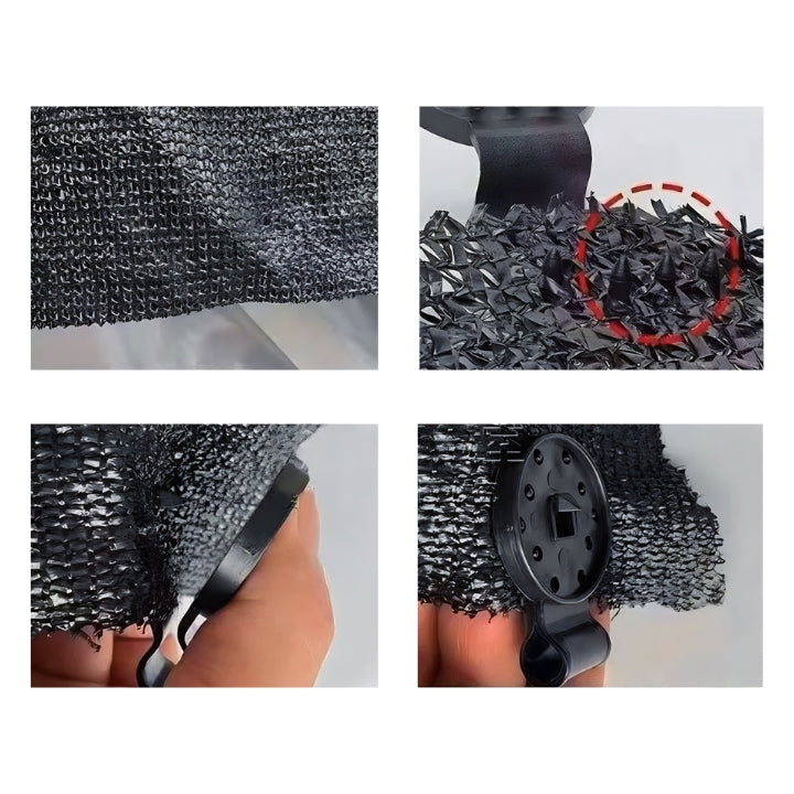 Lock-Grip-Clips Schattennetz | Kunststoff 6×4 cm | Markisentuch Sicher Befestigen | NetLock