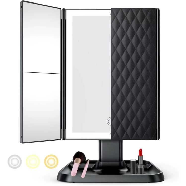 LuxeMirror™ | Dreifach gefalteter LED-Schminkspiegel