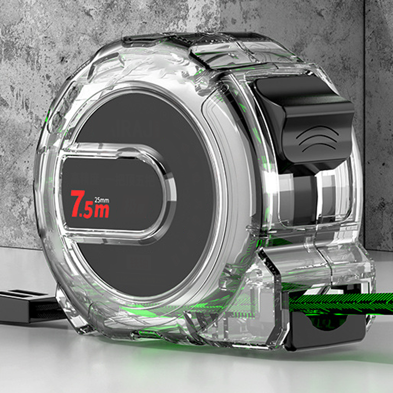 Maßband mit Leuchtband | Beidseitige Lasergravur | Selbstjustierender Haken | TrueLine