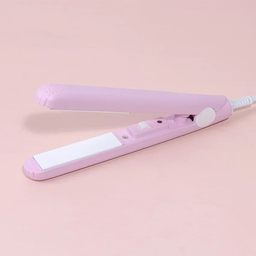 Mini-Haarglätter | 2-in-1 mit Turmalin-Keramikplatten | 190 °C, in 30 Sekunden Aufgeheizt | LuxeCurve