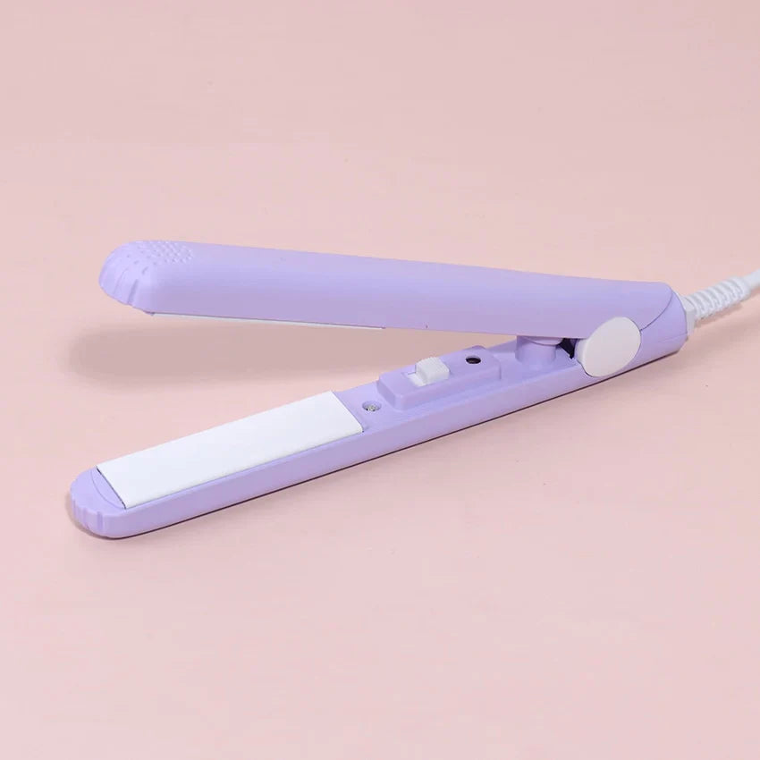 Mini-Haarglätter | 2-in-1 mit Turmalin-Keramikplatten | 190 °C, in 30 Sekunden Aufgeheizt | LuxeCurve