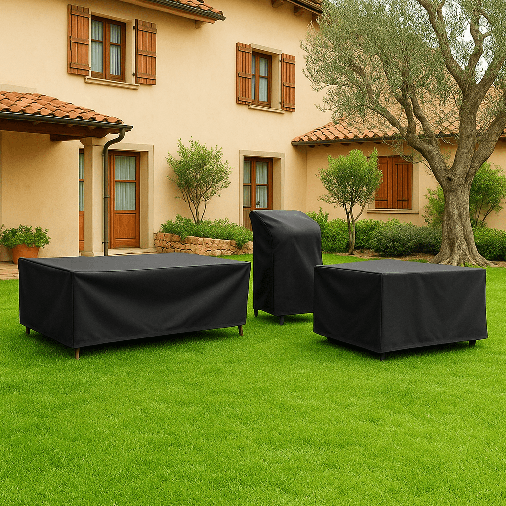 Möbelabdeckung Polyester Wasserdicht | Schwarz oder Silber, 12 Größen 80–152 cm | UV- und Frostschutz für Gartenmöbel 10