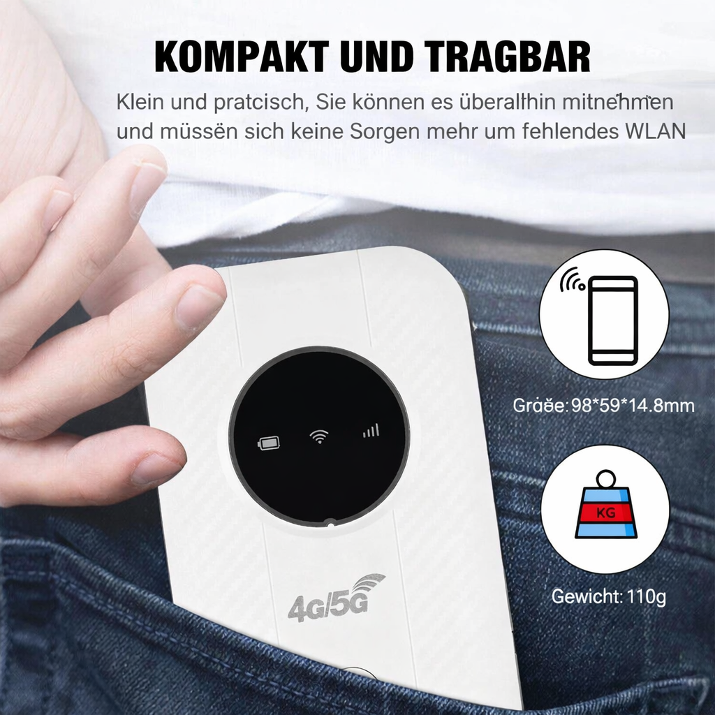 Mobiler WLAN Router | 4G LTE Hotspot | Schnell & Tragbar | NetLink