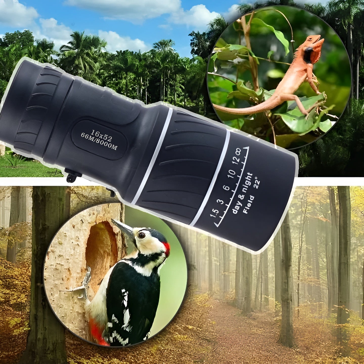 Monokular | Zoom Teleskop | Wetterfest | PocketScope