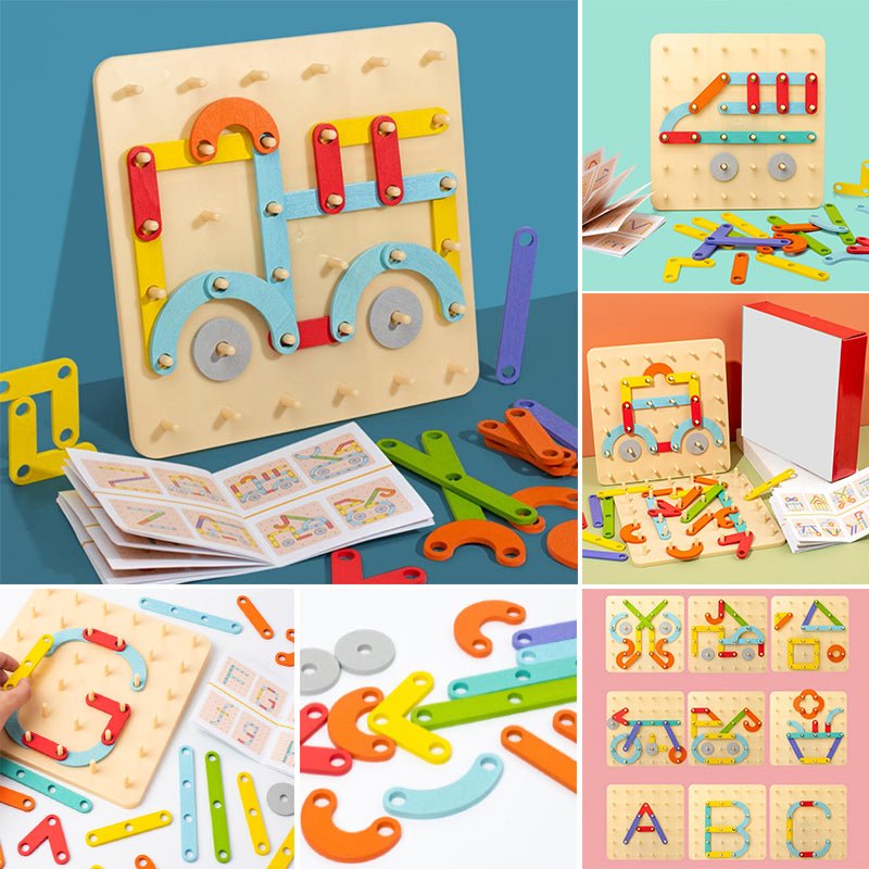 Montessori-Puzzle | mit Steckbrett & Formen | Holz, Ab 3 Jahren | FormFuchs
