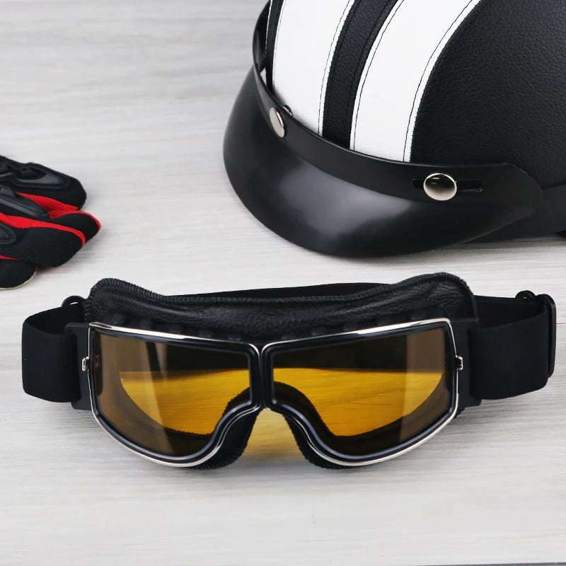 Motorradbrille | UV-Schutz | Stoßfest & Verstellbar | RetroGoggles