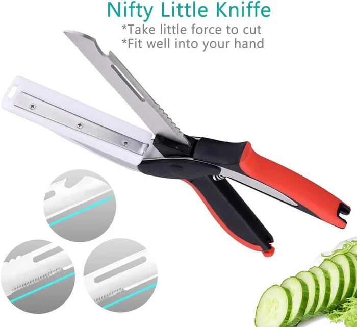 Multifunktionale Küchenschere für Kochen | Mit Sicherheitsverriegelung | Silikongriff | Bladeflex