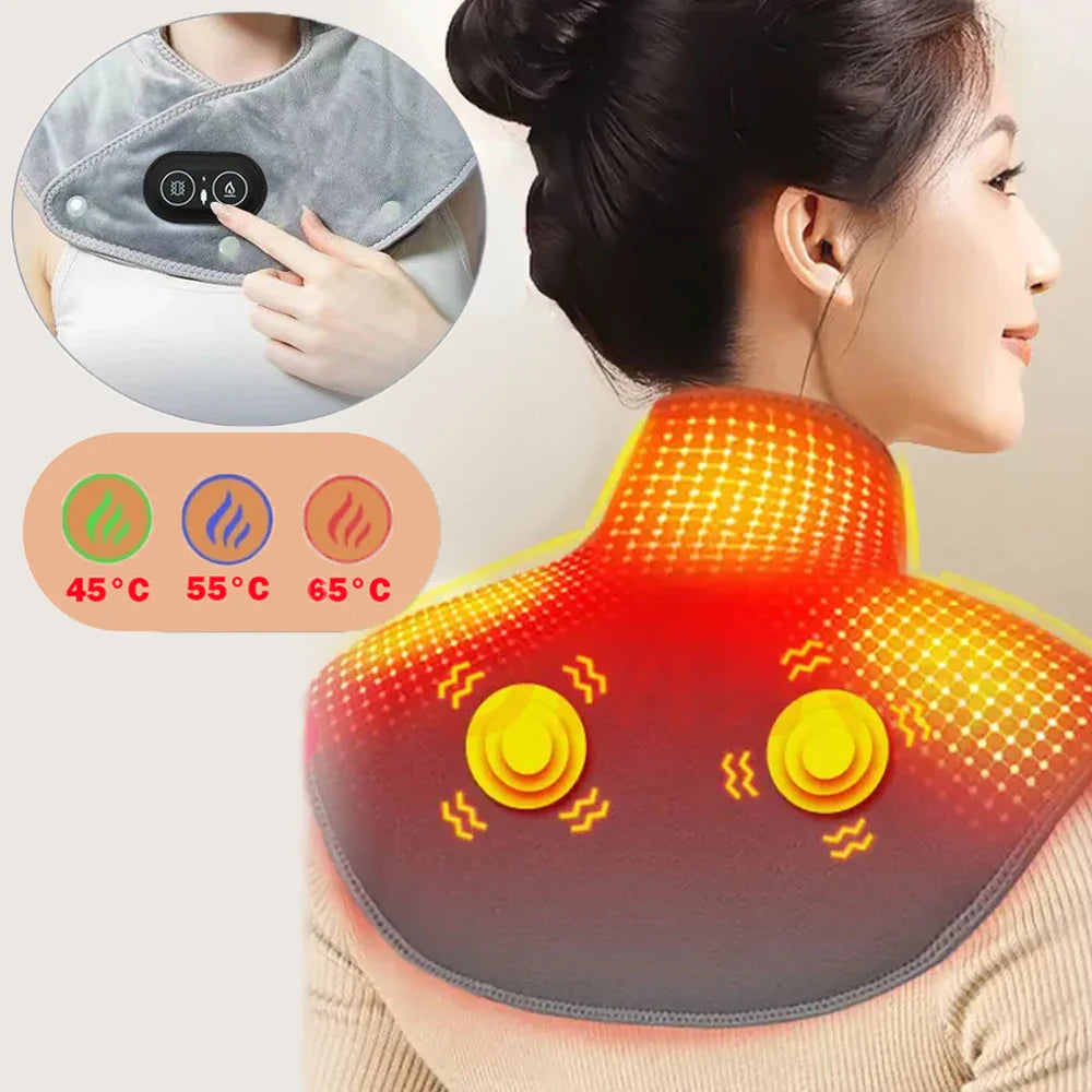 Nackenmassage | Schulter Massagekissen | Wärme und Vibration | ThermoLiva