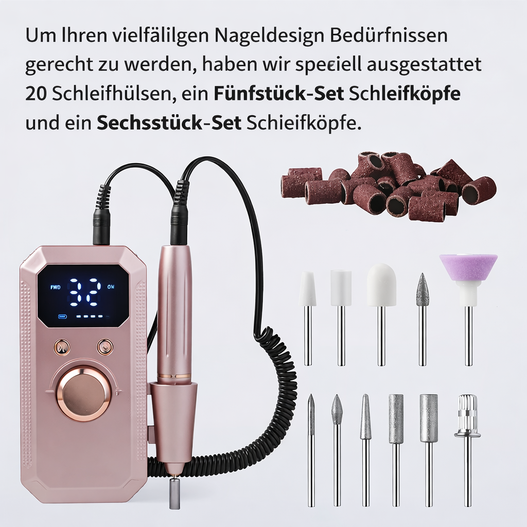 Nagelfräser | Elektrischer Nail Drill | Präzise Kontrolle & Sanfte Profi-Ergebnisse | Nailvora