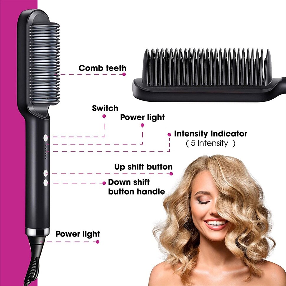 Nano-Titan® Haarbürste + Glätteisen 2in1