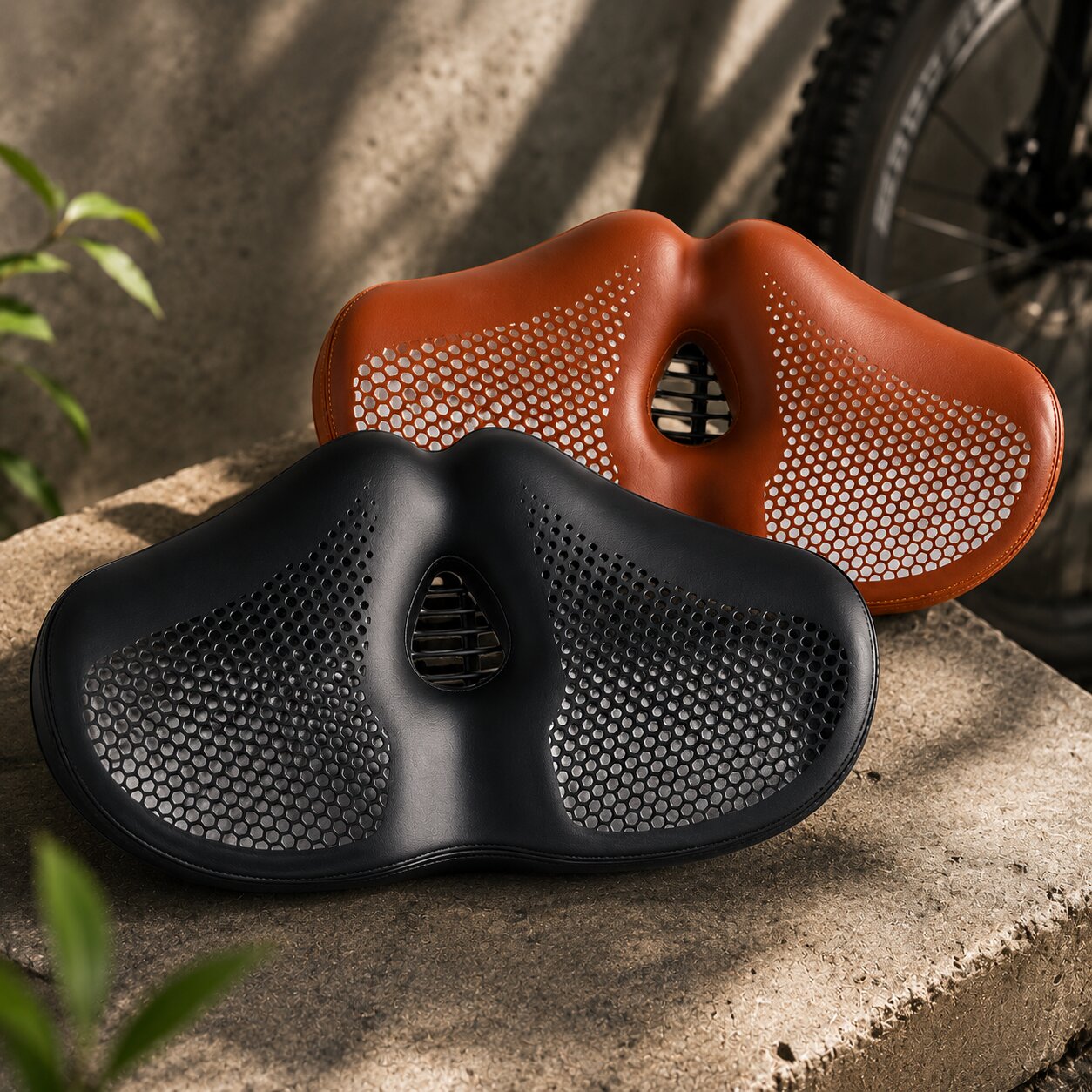Noseless Fahrradsattel | PU Leder Extra Breit | Doppelfeder System Druckfrei | ComfortCore