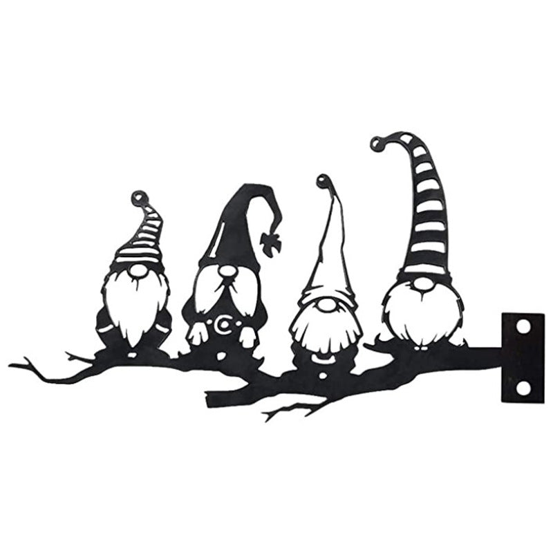 Zahradní dekorace trpaslík socha z kovu | Silueta gnóma | Odolná proti povětrnostním vlivům | Ironfolk