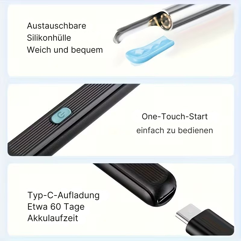 Otoskop | Ohrreiniger mit Kamera | Live Ansicht am Smartphone | OtoView