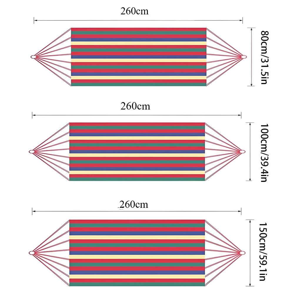 Outdoor Hängematte | Atmungsaktives Baumwollgewebe | Mit Seilen und Tragetasche | CampNest