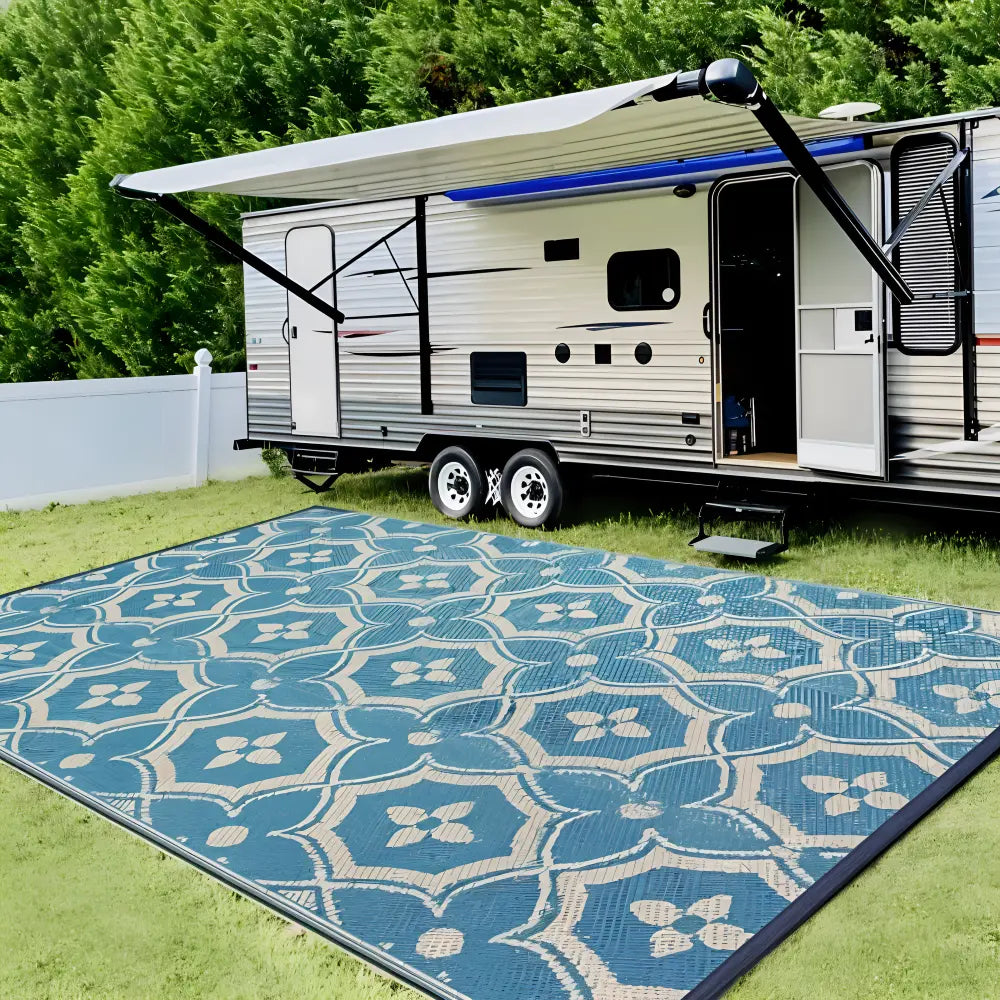 Outdoor-Teppich | Wetterfest | Geometrisches Muster | OutdoorKlar