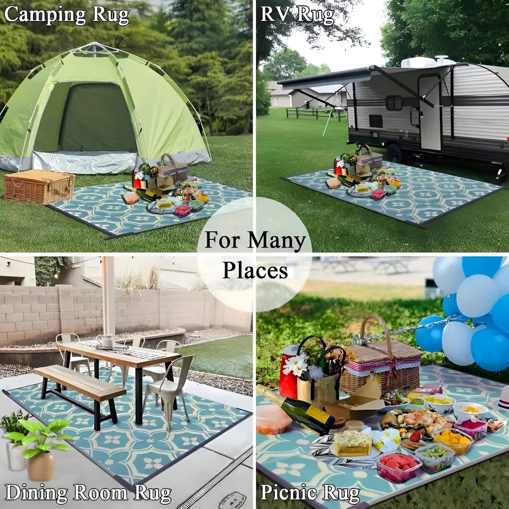 Outdoor-Teppich | Wetterfest | Geometrisches Muster | OutdoorKlar