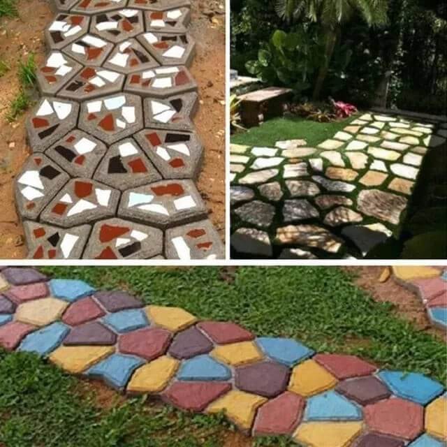 Pfad Bodenform | Beton Hexagon | Wiederverwendbare Pflasterschablone | Moldway