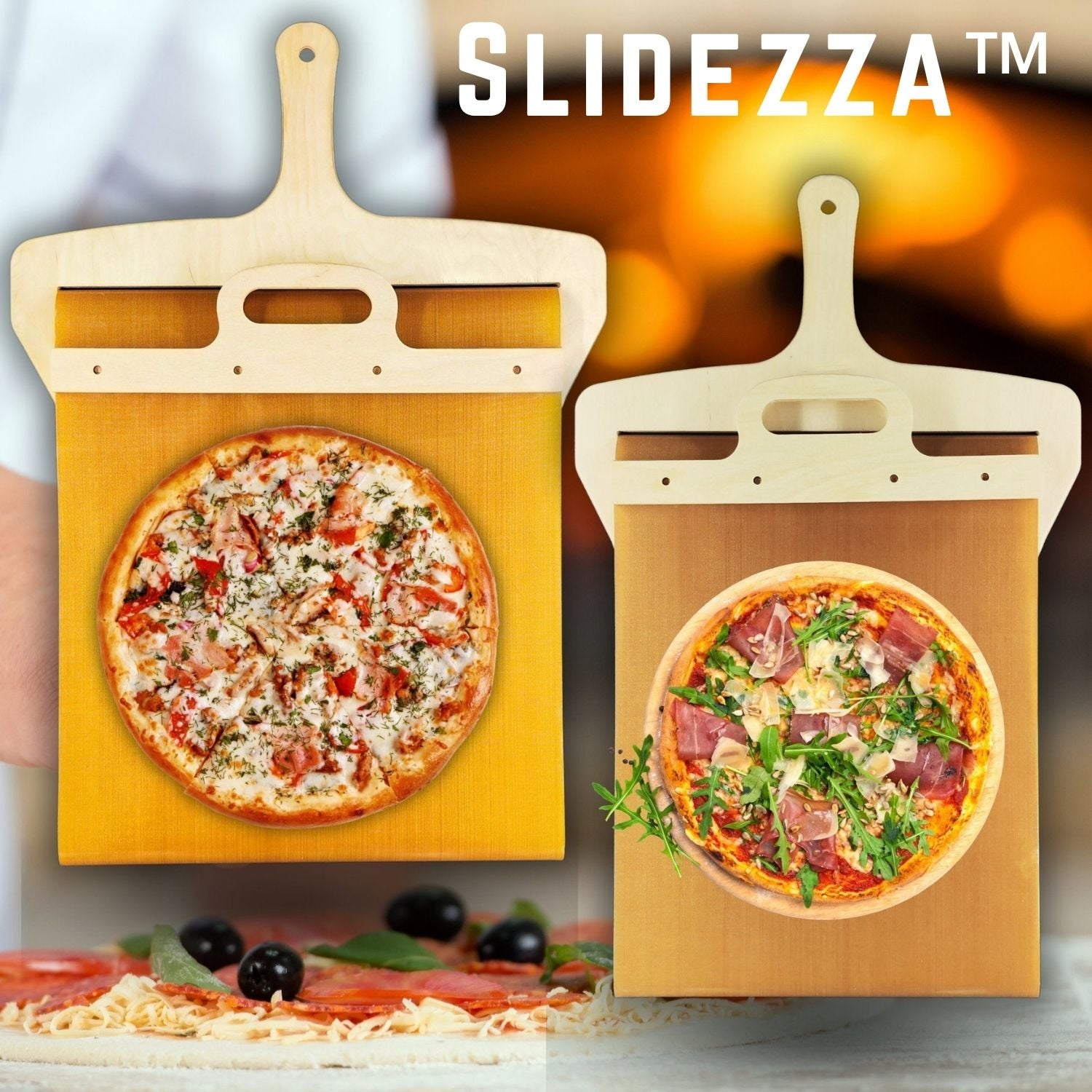 Pizzaschieber | Schiebemechanismus | Lebensmittelecht | Slidezza