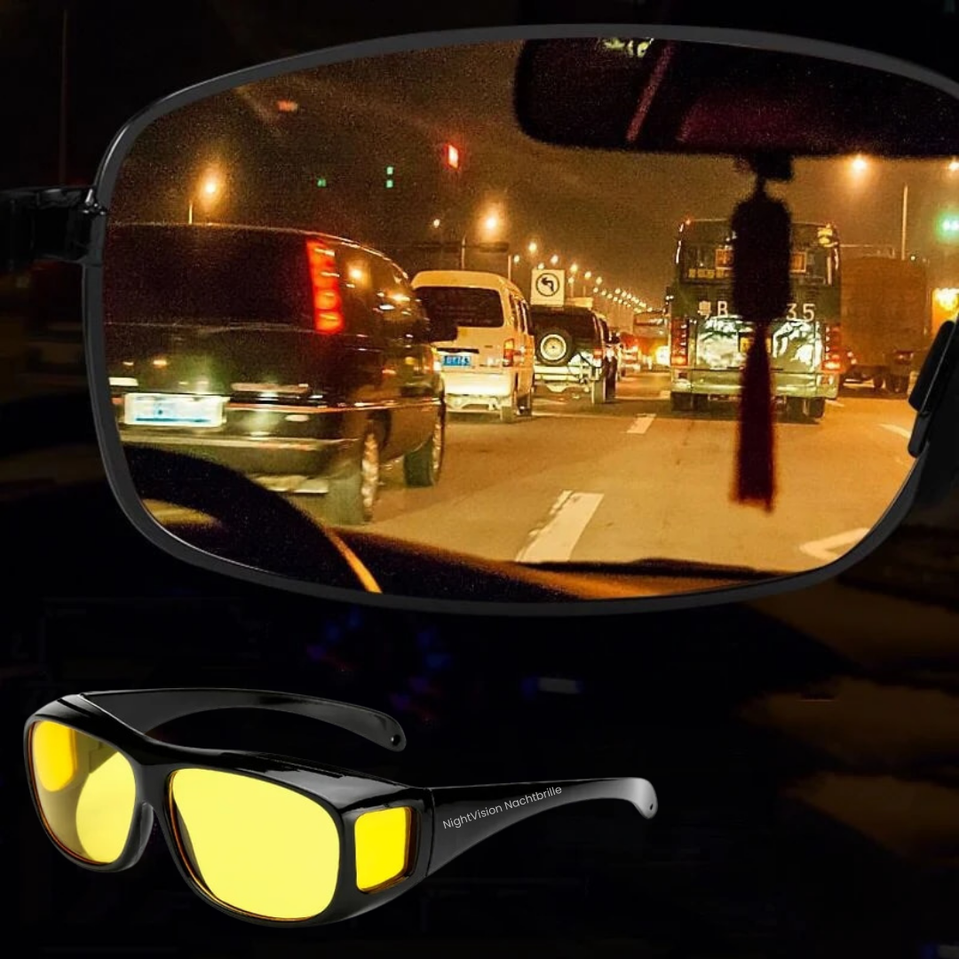 Polarisierte Brille | Anti Blend Kontrastgläser | Bessere Sicht bei Nacht | VisionGuard