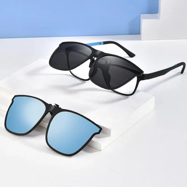 Polarisierte Sonnenbrille | Aufsteckbare Korrektionsgläser | UV400-Schutz | Fliplens