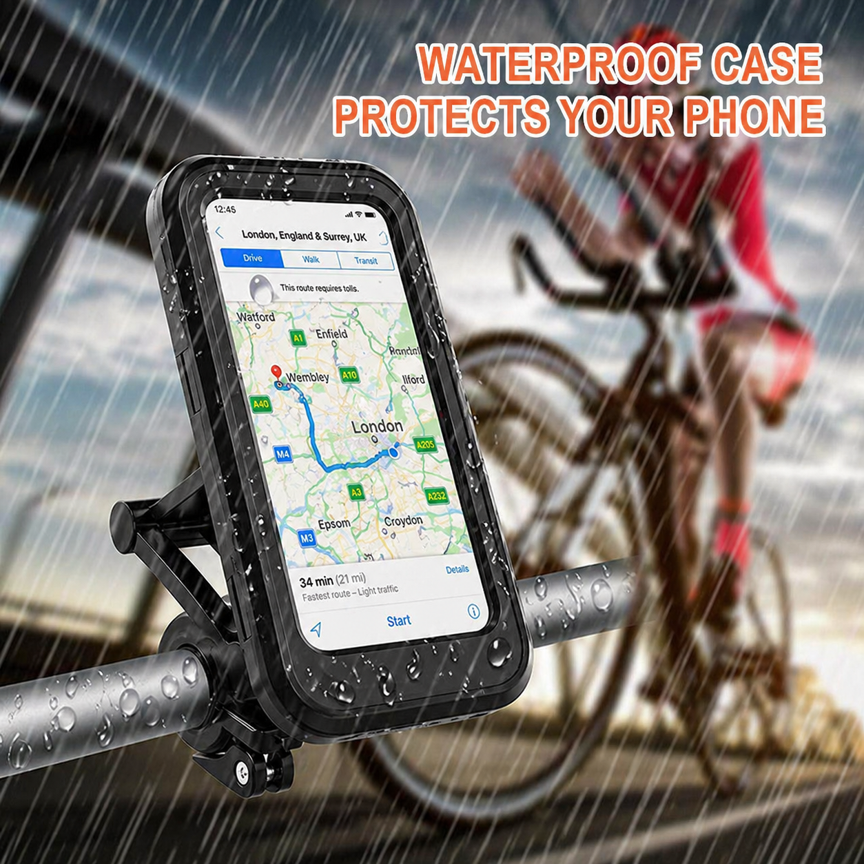 Powerbank Fahrradhalterung | Wasserdicht Touchscreen | Universal Zoll Lenker | Voltride