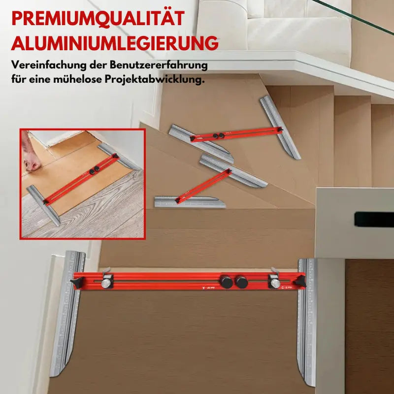 Winkelmesswerkzeug Aluminium verstellbar | bis 120 mm | Präzise Schablone für Treppen, Möbel & Leisten ohne Nachmessen 3