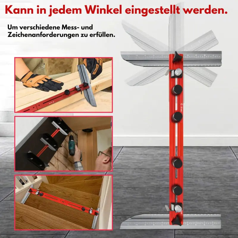 Winkelmesswerkzeug Aluminium verstellbar | bis 120 mm | Präzise Schablone für Treppen, Möbel & Leisten ohne Nachmessen 4