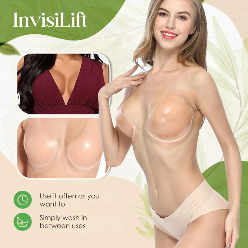 Push up Pads | Trägerloser Haft BH | Unsichtbarer Lift Effekt | InviBra