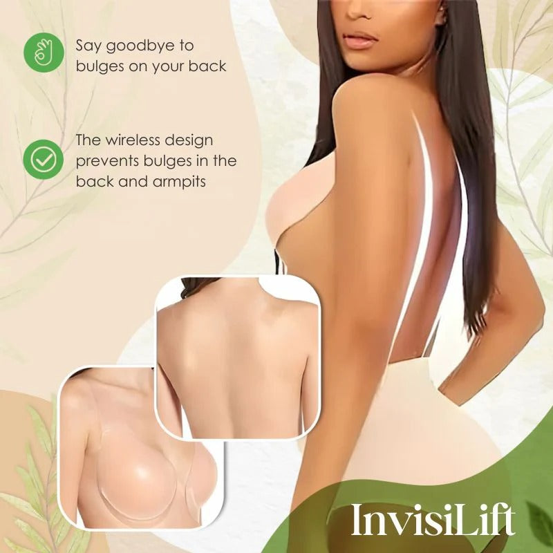 Push up Pads | Trägerloser Haft BH | Unsichtbarer Lift Effekt | InviBra