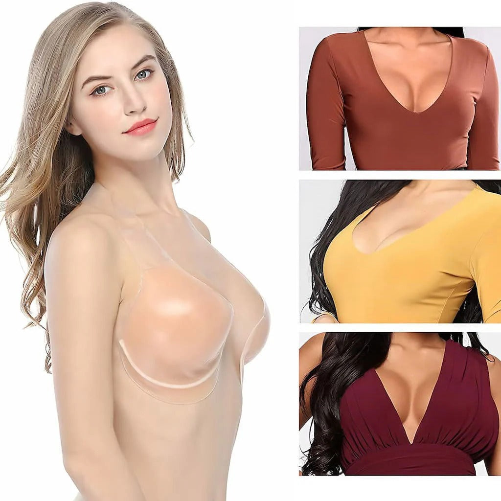 Push up Pads | Trägerloser Haft BH | Unsichtbarer Lift Effekt | InviBra