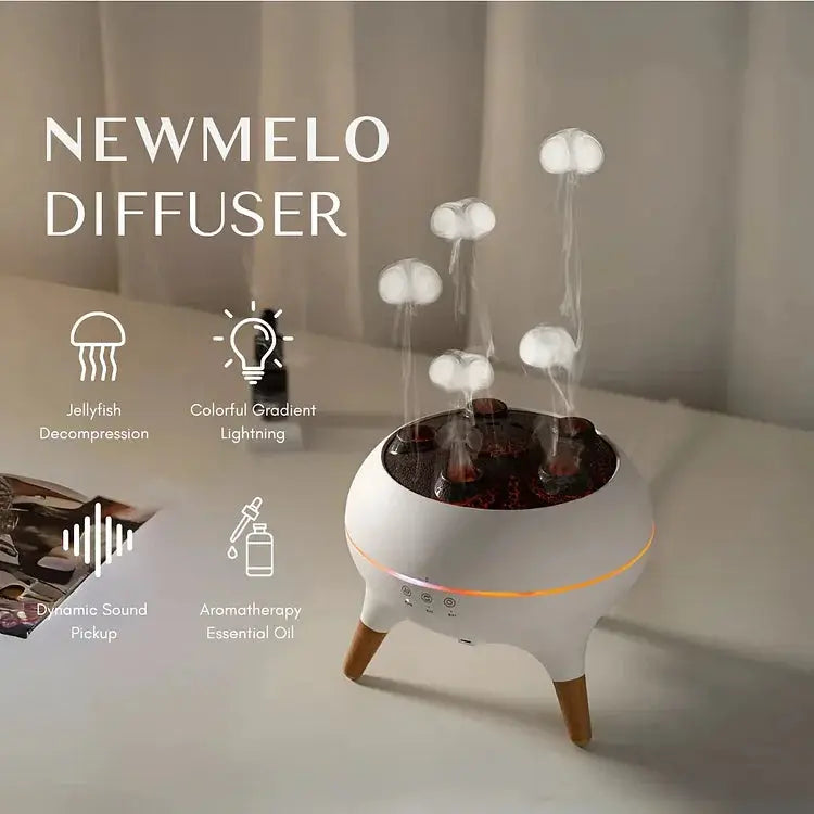 Quallen-Nebeldiffusor mit LED-Licht | Aroma & Luftbefeuchtung | Musik-Synchron | AquaGlow