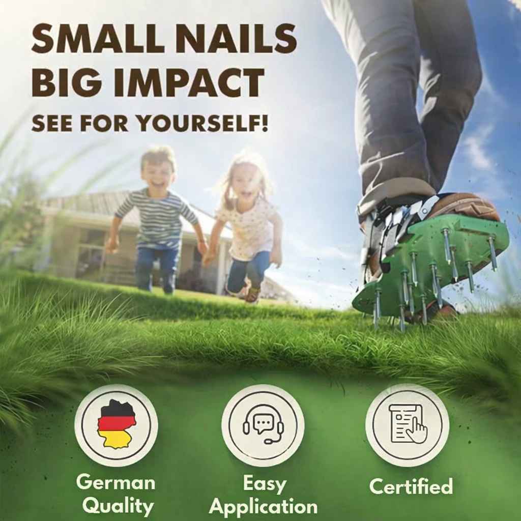 Rasenlüfter Schuhe | Rasen belüften beim Gehen | Spike Gurtsystem | Grüntritt