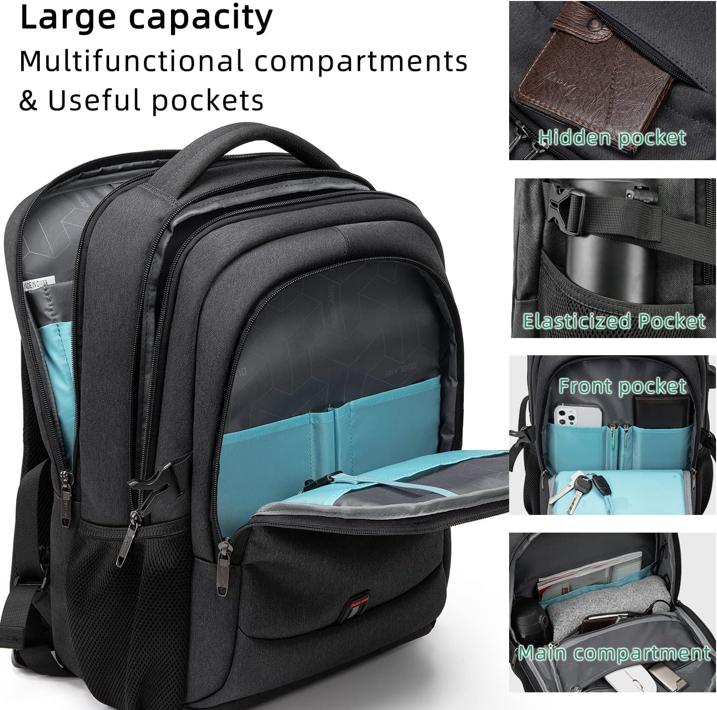 Reise-Laptoprucksack wasserdicht | Diebstahlsicher | Wasserdicht Reise | PackSmart