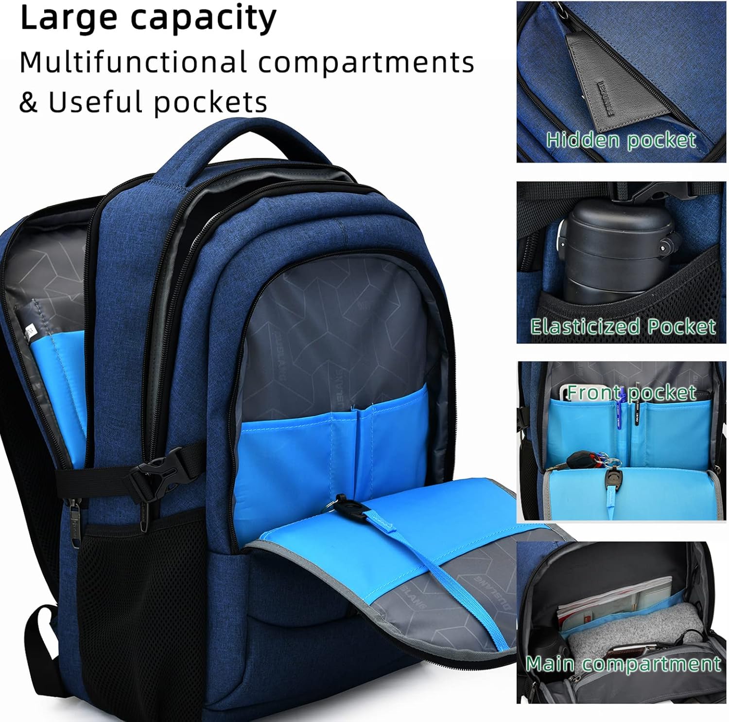 Reise-Laptoprucksack wasserdicht | Diebstahlsicher | Wasserdicht Reise | PackSmart