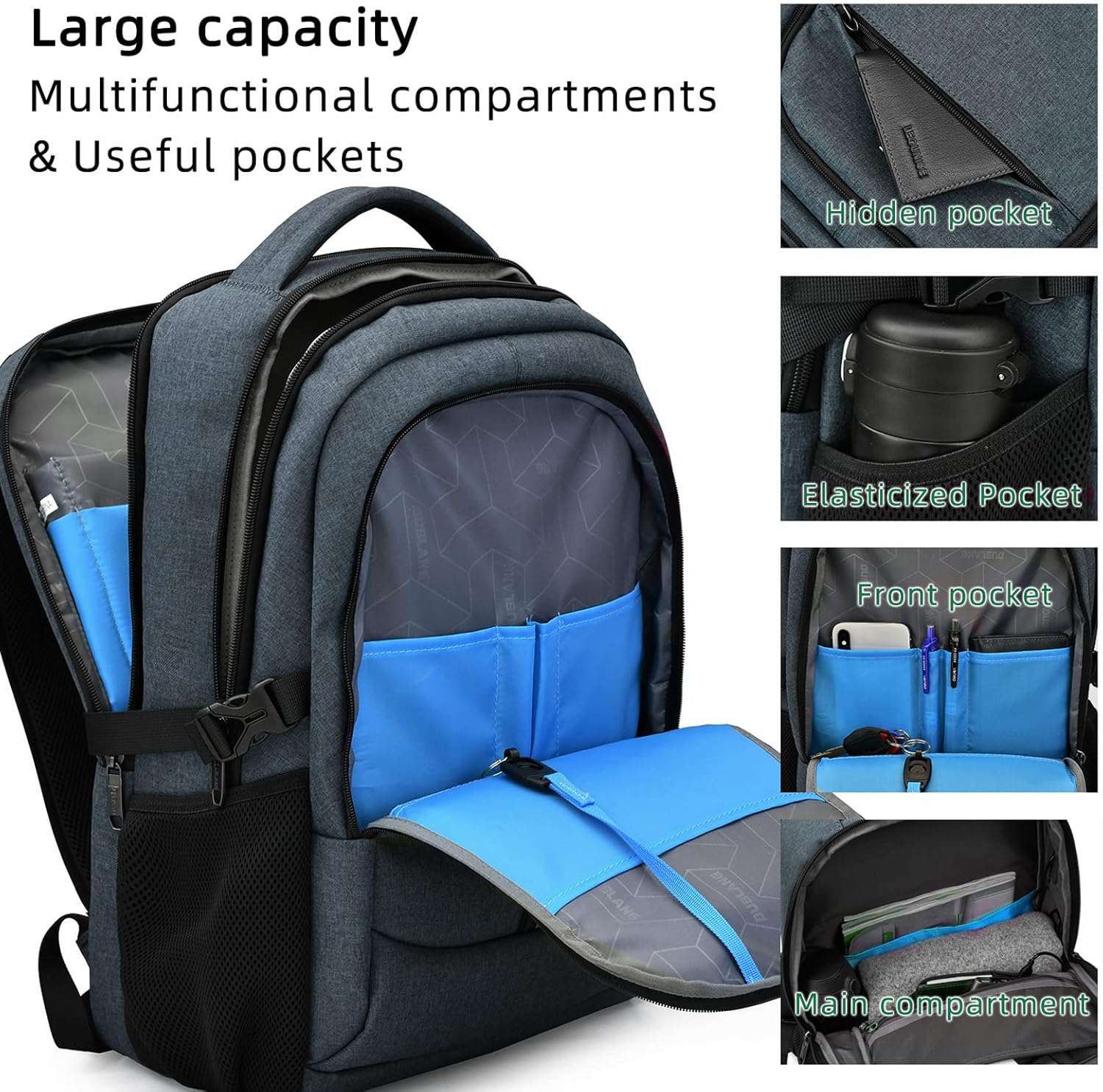 Reise-Laptoprucksack wasserdicht | Diebstahlsicher | Wasserdicht Reise | PackSmart