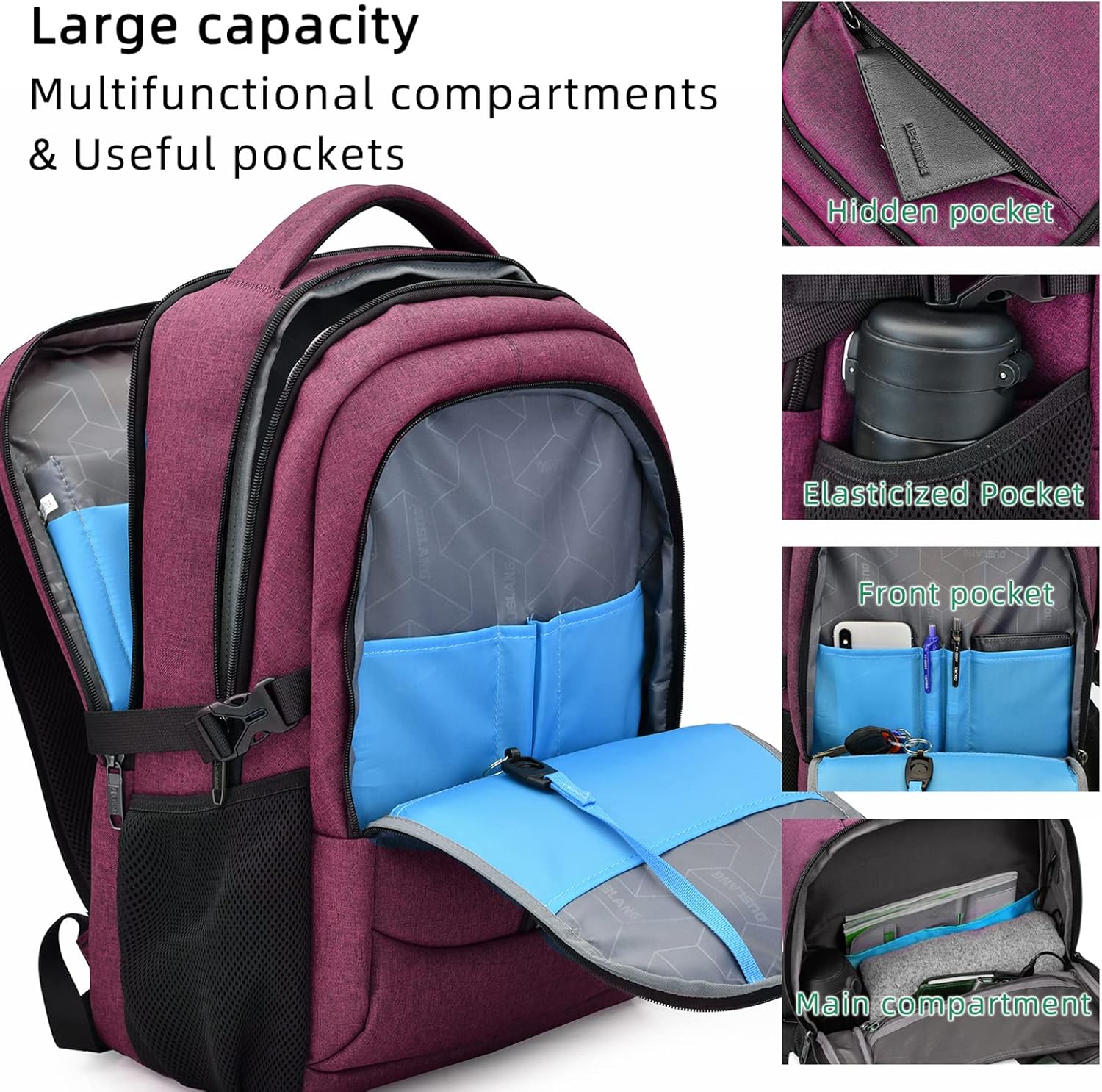 Reise-Laptoprucksack wasserdicht | Diebstahlsicher | Wasserdicht Reise | PackSmart