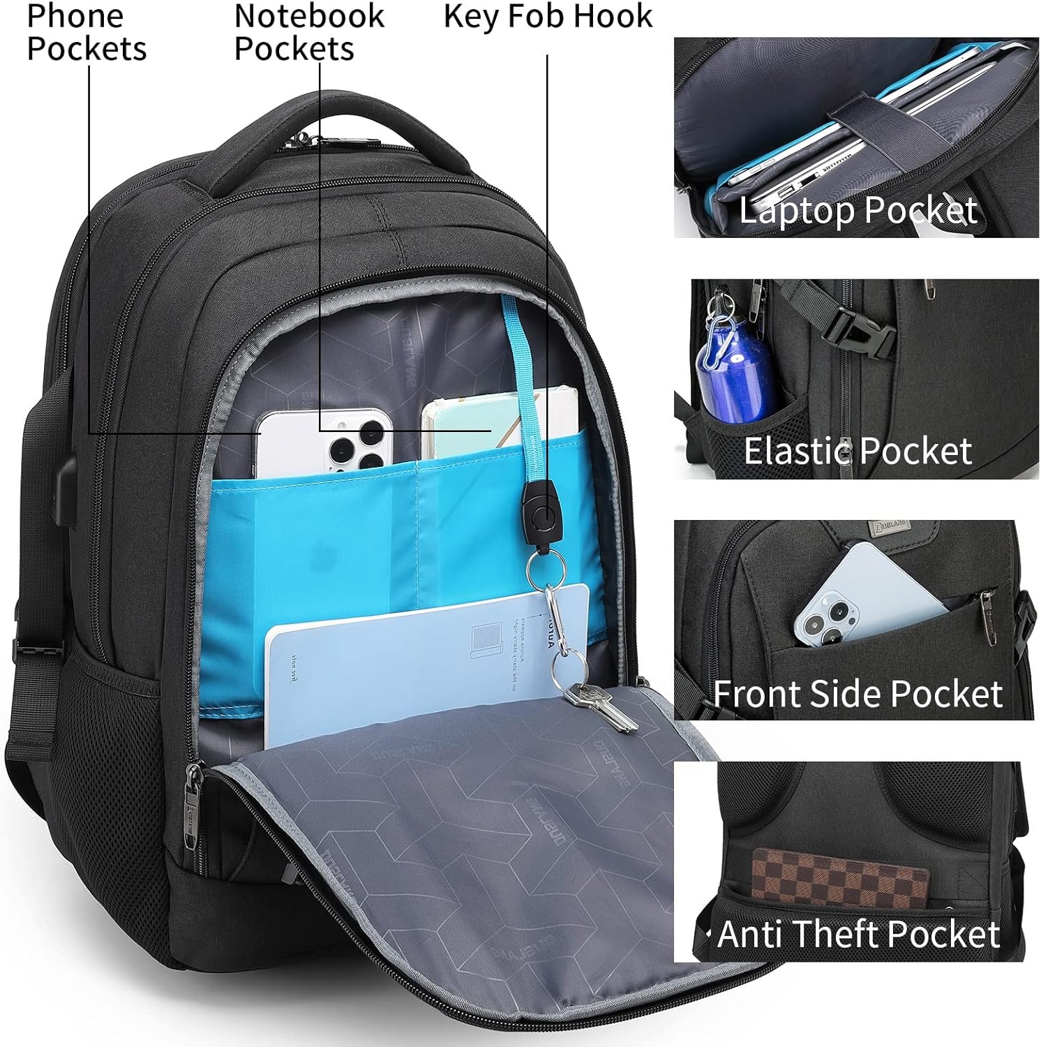 Reise-Laptoprucksack wasserdicht | Diebstahlsicher | Wasserdicht Reise | PackSmart