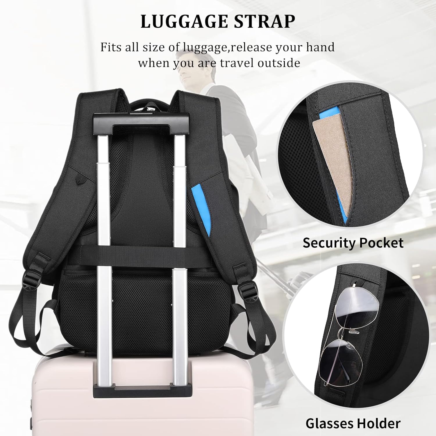 Reise-Laptoprucksack wasserdicht | Diebstahlsicher | Wasserdicht Reise | PackSmart