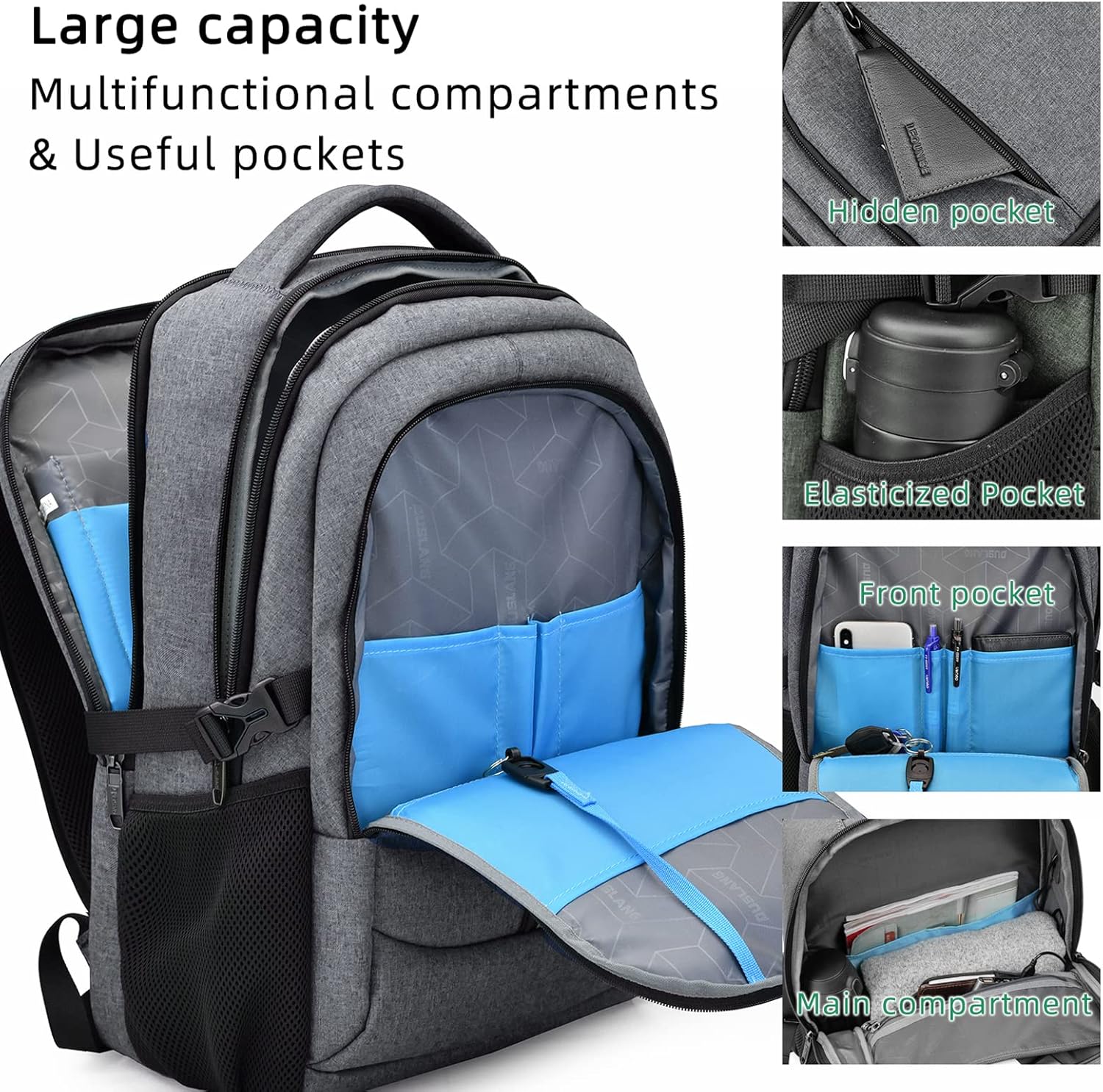 Reise-Laptoprucksack wasserdicht | Diebstahlsicher | Wasserdicht Reise | PackSmart