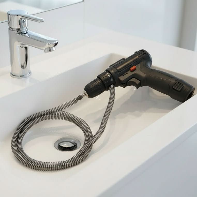 Rohrreiniger für starke Verstopfungen | Akkubohrer-Aufsatz | Für Abflüsse 20–80 mm | PipeBuster