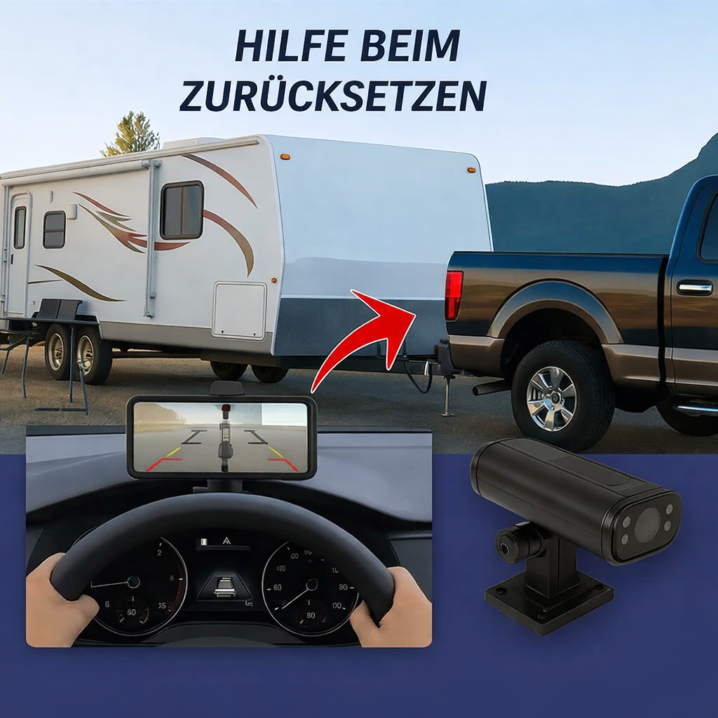 Rückfahrkamera drahtlos | HD Nachtsicht live per App | Weitwinkel Sichtfeld | EasyCam Pro