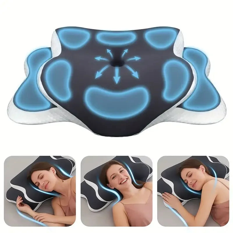 Ergonomic Neck Pillow with Memory Foam | Butterfly Shape | 2 Height Zones | NeckNest