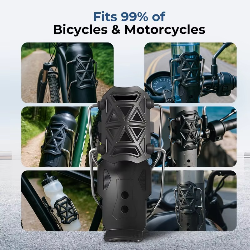 Držák na láhev s vodou na motocykl | nastavitelný o 360° | montáž na rám bez použití nářadí | RideHydrate