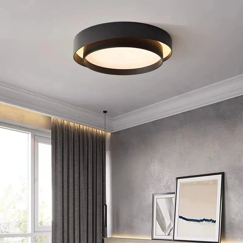 LED Deckenleuchte Metall Ø 40/50/60 cm | Schwarz, Weiss, Grau | Dimmbar per Fernbedienung, Kalt- oder Warmweiss 2