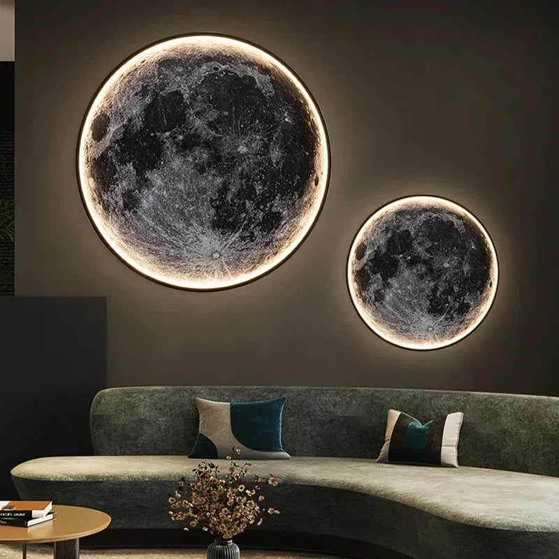 LED-Wandleuchte Mondform 24-80 cm | Realistisches Mondoberflächenmuster | Warmweiss, Kaltweiss, Neutralweiss für Zuhause 1