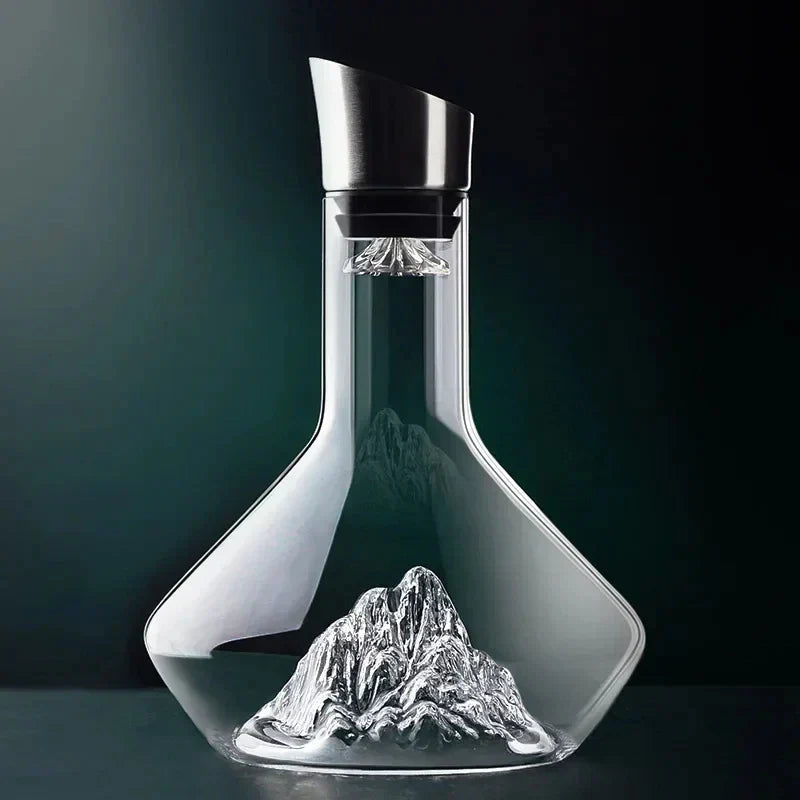 Weindekanter Kristallglas 1500 ml | Asymmetrisches Design, handgefertigt | Belüftet Rotwein für intensives Aroma 1