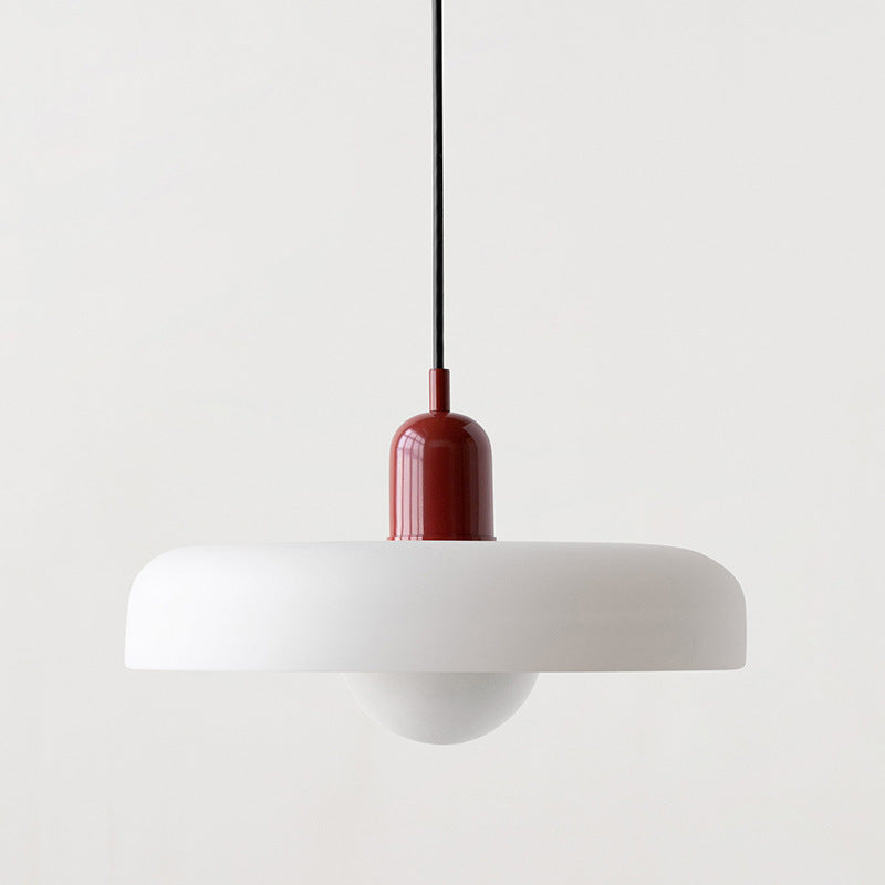 Glas-Pendelleuchte Bauhaus-Stil | Rundes Buntglas mit verstellbarer Hängehöhe | Ideal für Wohnzimmer, Küche und Flur 38