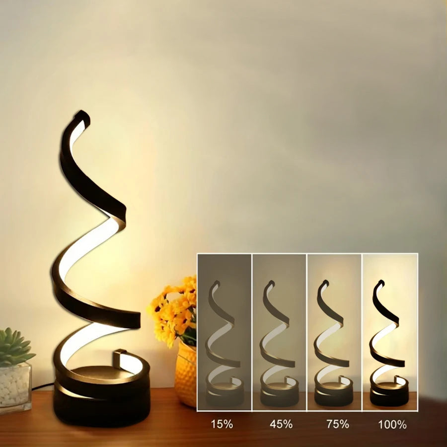 Spirálová stolní LED lampa | Stmívatelná v moderním designu | 3 úrovně jasu | SpiraLux