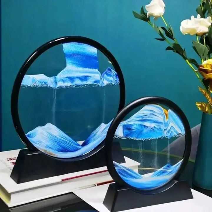 Sanduhr | 3D Sandkunst Tiefsee | Beruhigender Fließeffekt | AquaScape